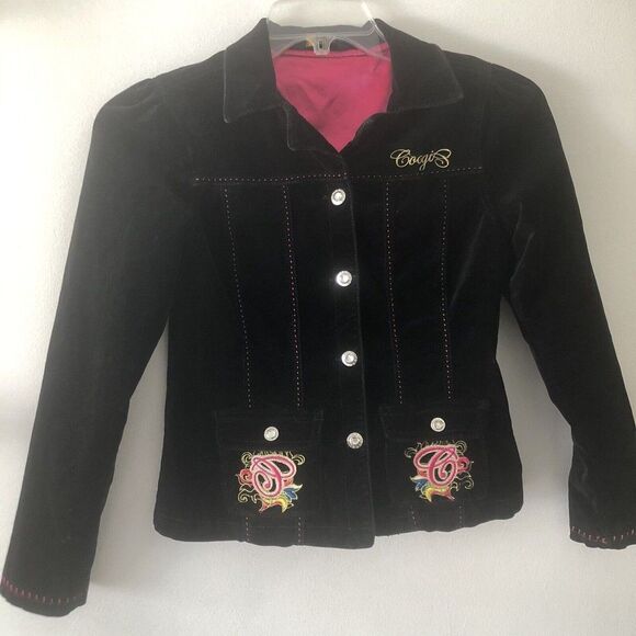 Coogi Girl’s Jacket Size Large (12/14) Elegant Velour Black. Fully Lined - Picture 11 of 11